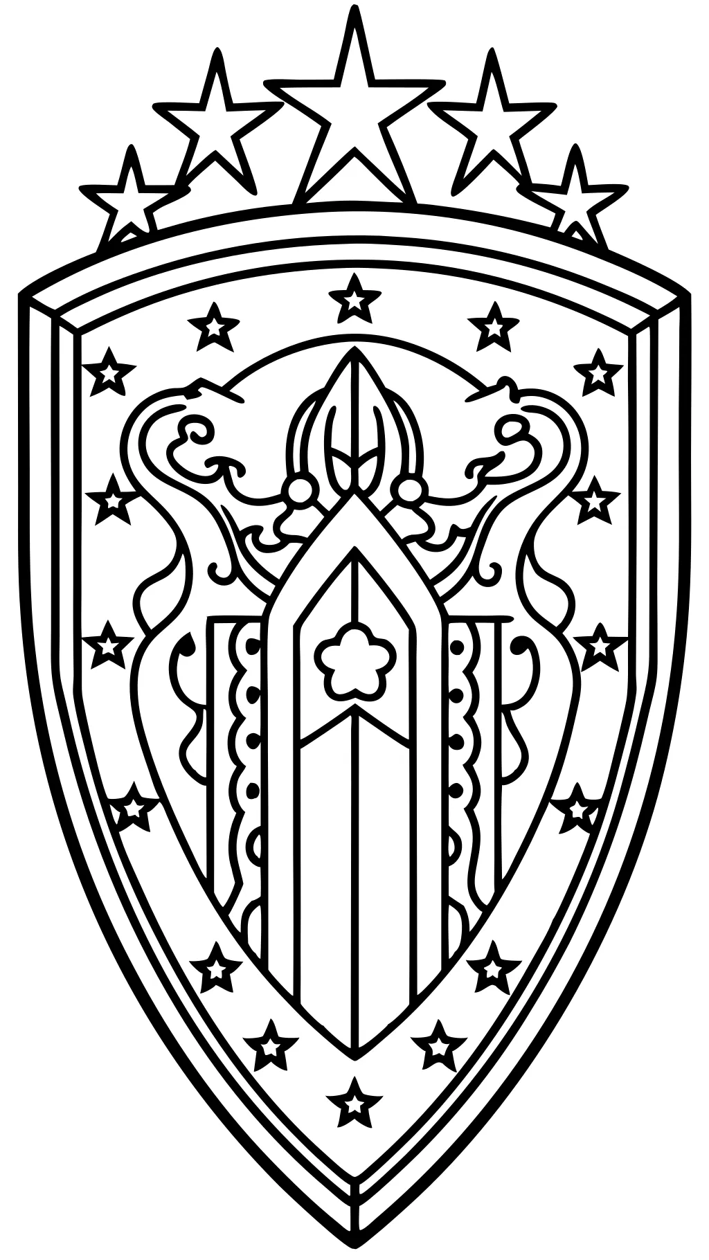 coloring page shield